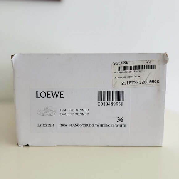 Loewe Ballet Runner Mixed Leather Soft White Low Top Sneakers Logo Runner - Picture 8 of 8